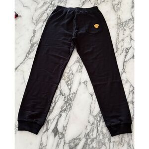 Versace 1002581 Boys Black Cotton Sweatpants Fleece Embroidered Medusa, Size 12A